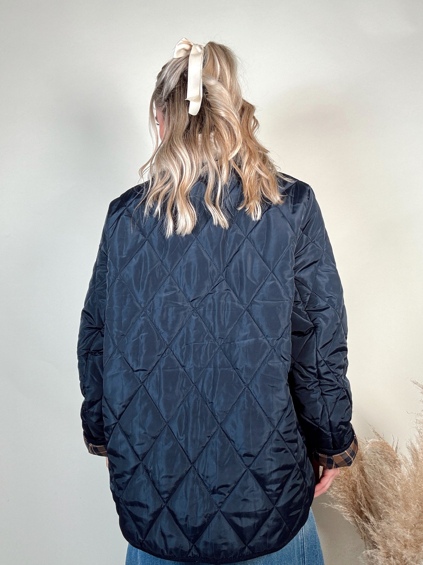 Navy Quilted Jacket