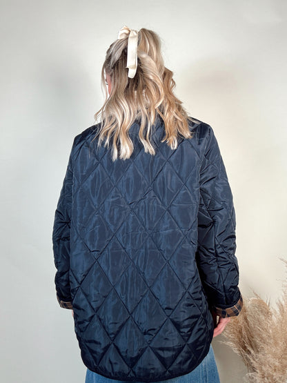 Navy Quilted Jacket