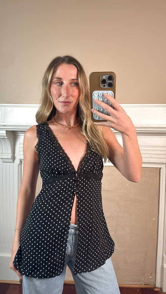 Ginny Polka Dot Tie Back Top
