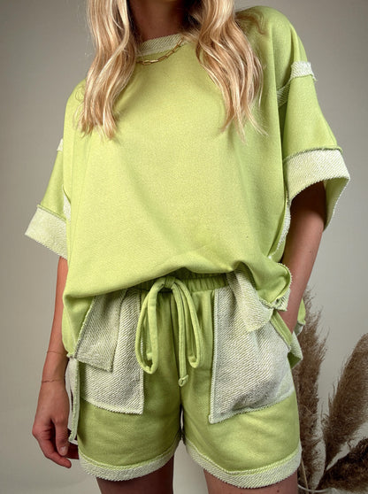 Terry Tie Two Piece Set - Lime