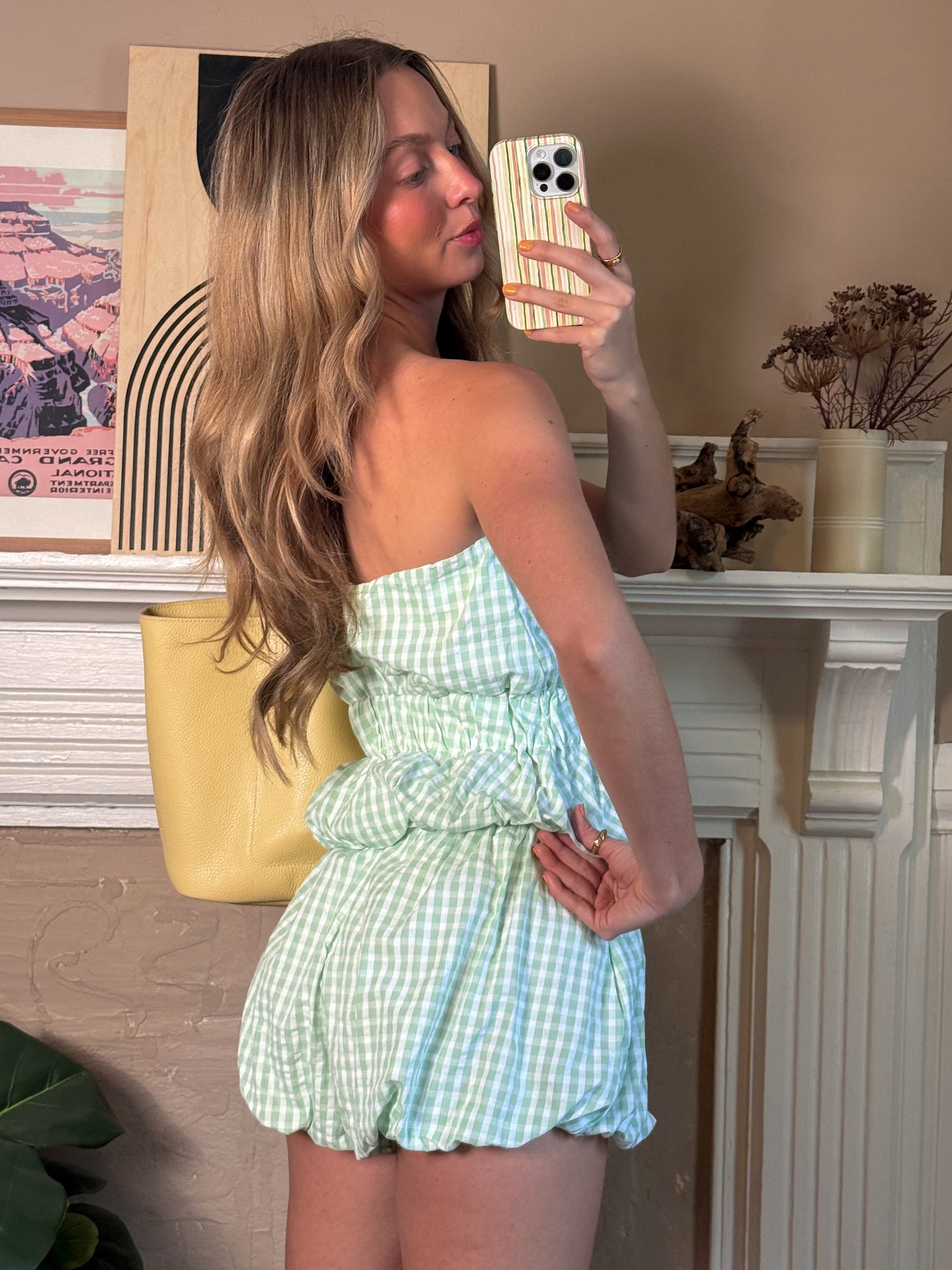 Zarah Gingham Bubble Top and Shorts Set