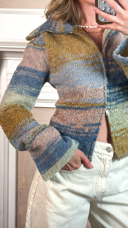 Ombre Zip Up Cardigan - PREORDER