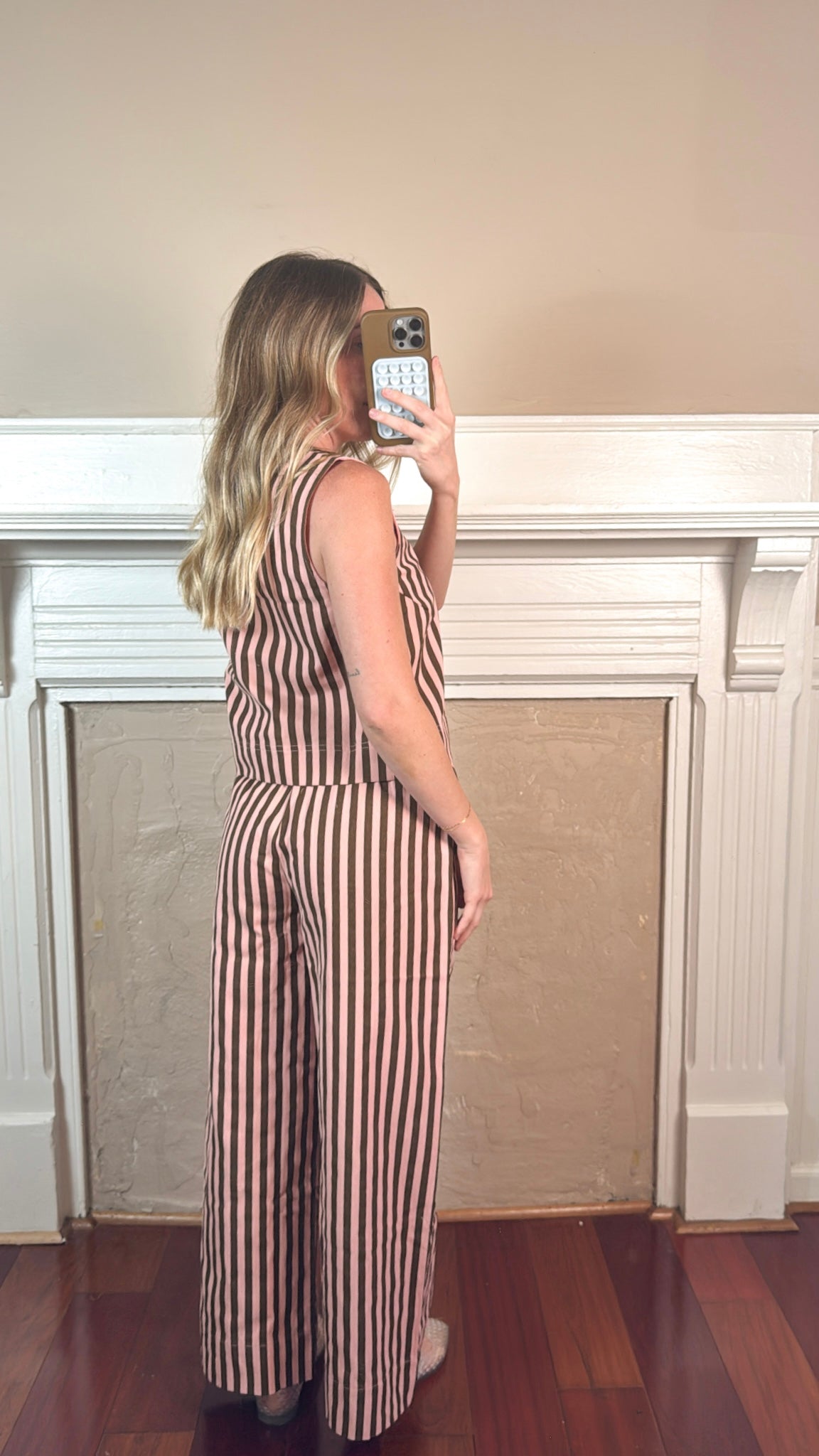 Kenny Striped Top and Pants Set - Pink