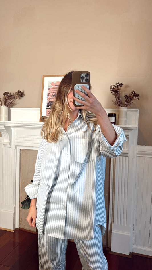 Sailor Striped Button Down Top