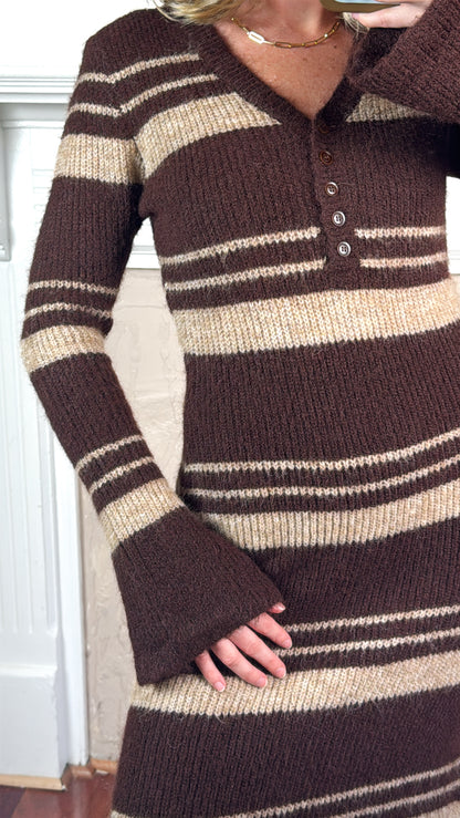 Striped Sweater Maxi Dress