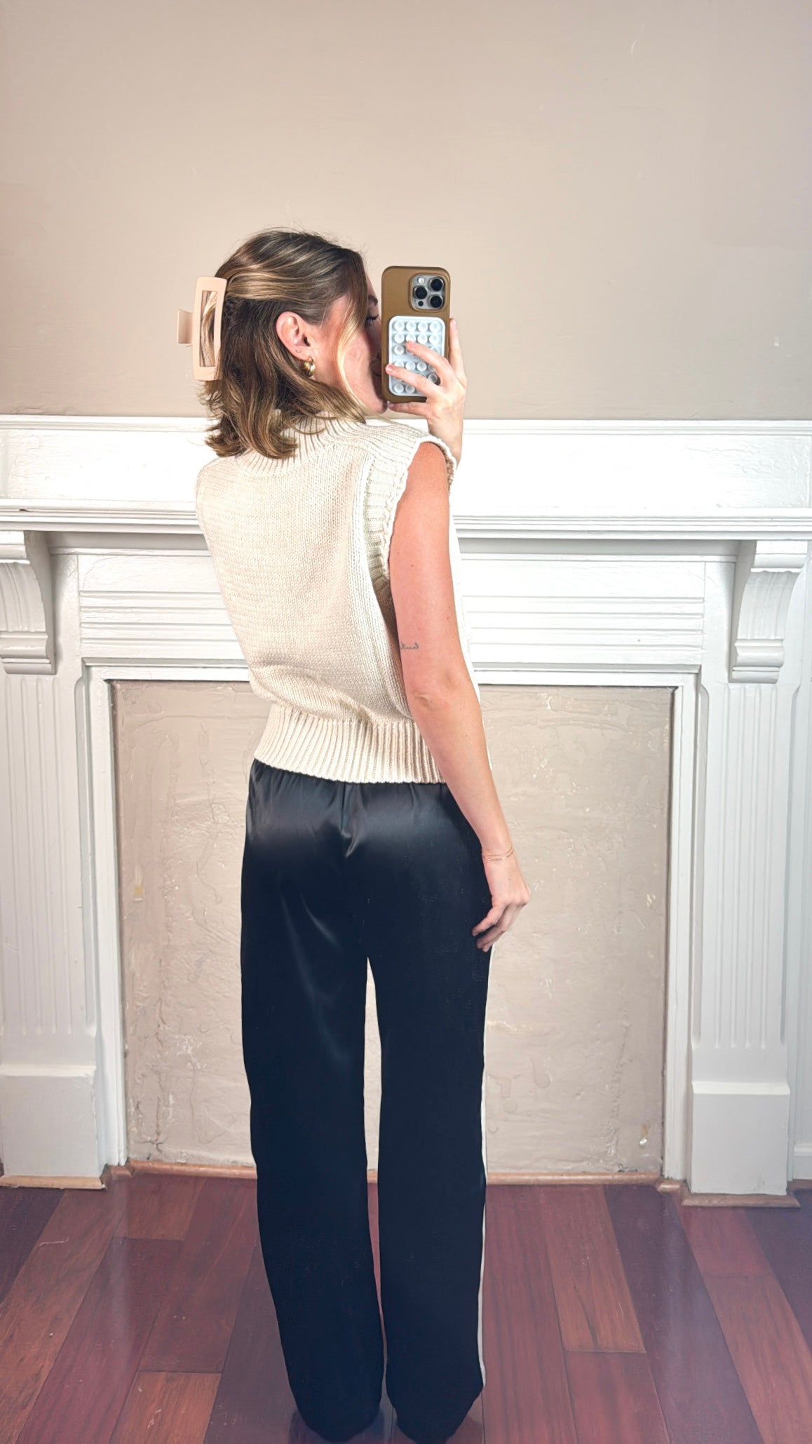Cove Satin Pant - Side Stripe Satin Pants