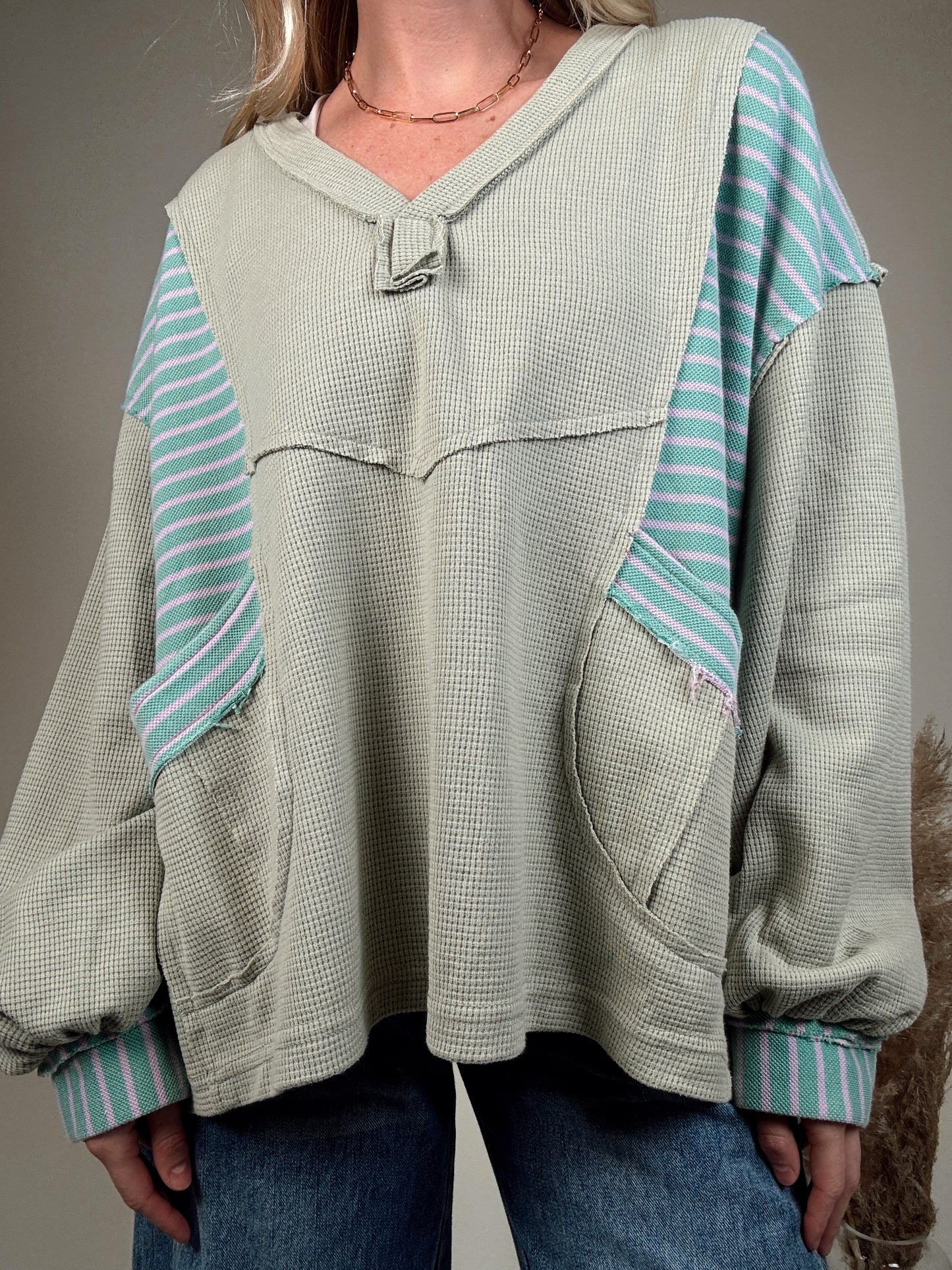 Waverly Striped Thermal - Olive