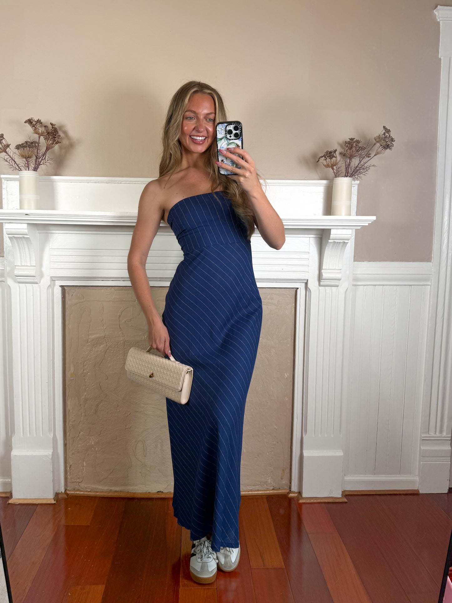 Braden Stripe Strapless Maxi Dress