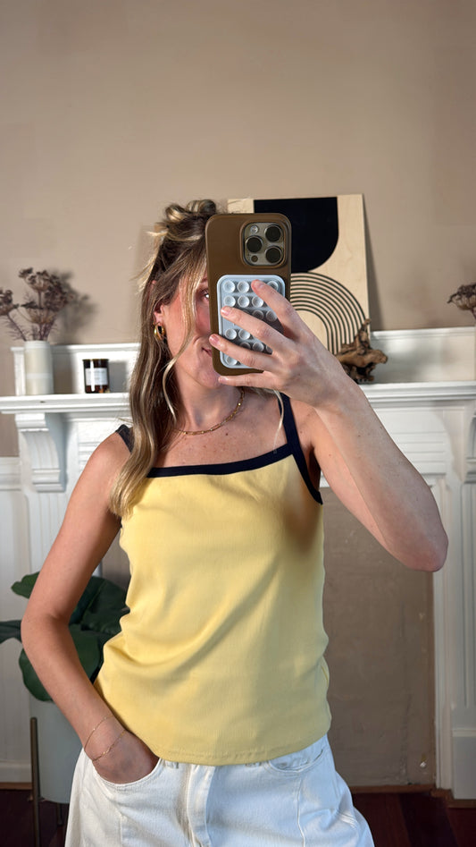 The Lheane Top | Contrast Band Tank - PREORDER APRIL 27