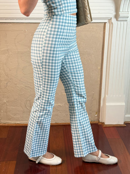 Gingham Plaid Halter Top and Pants Set