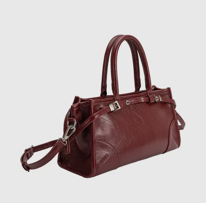 Rhonda Burgundy Top Handle Bag