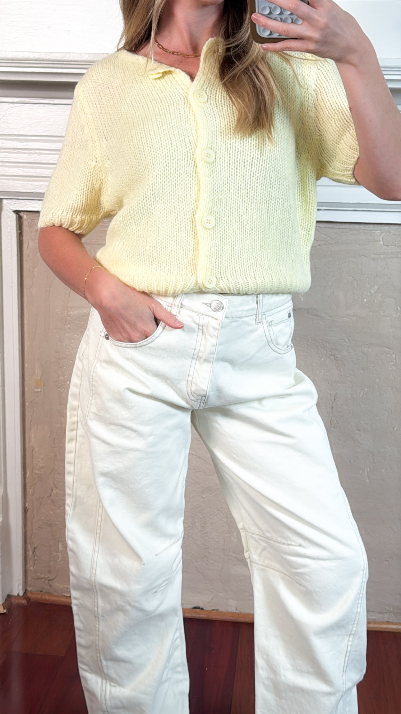 Yellow Knit Cardigan