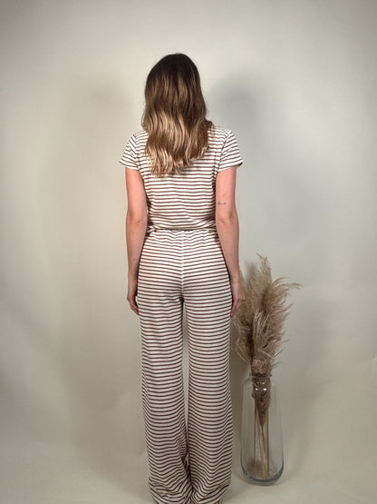Sunday Lounge Striped Top and Pants Set