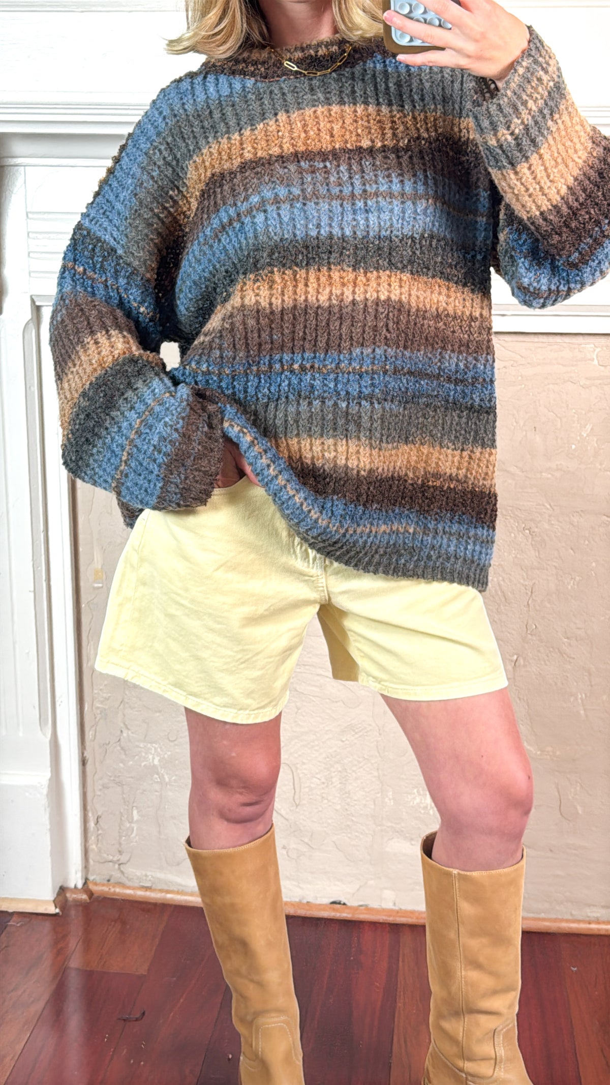 Oversized Striped Knit Sweater