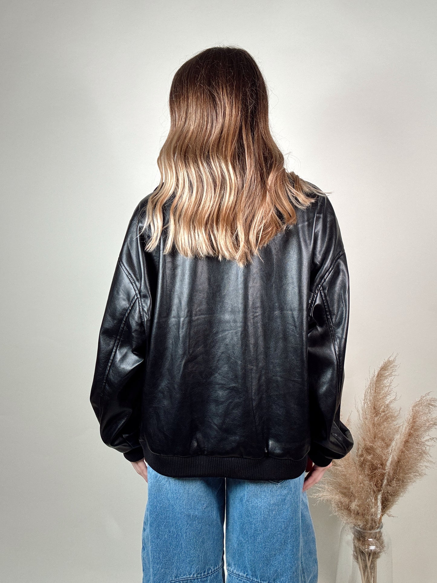 Pleather Bomber Jacket