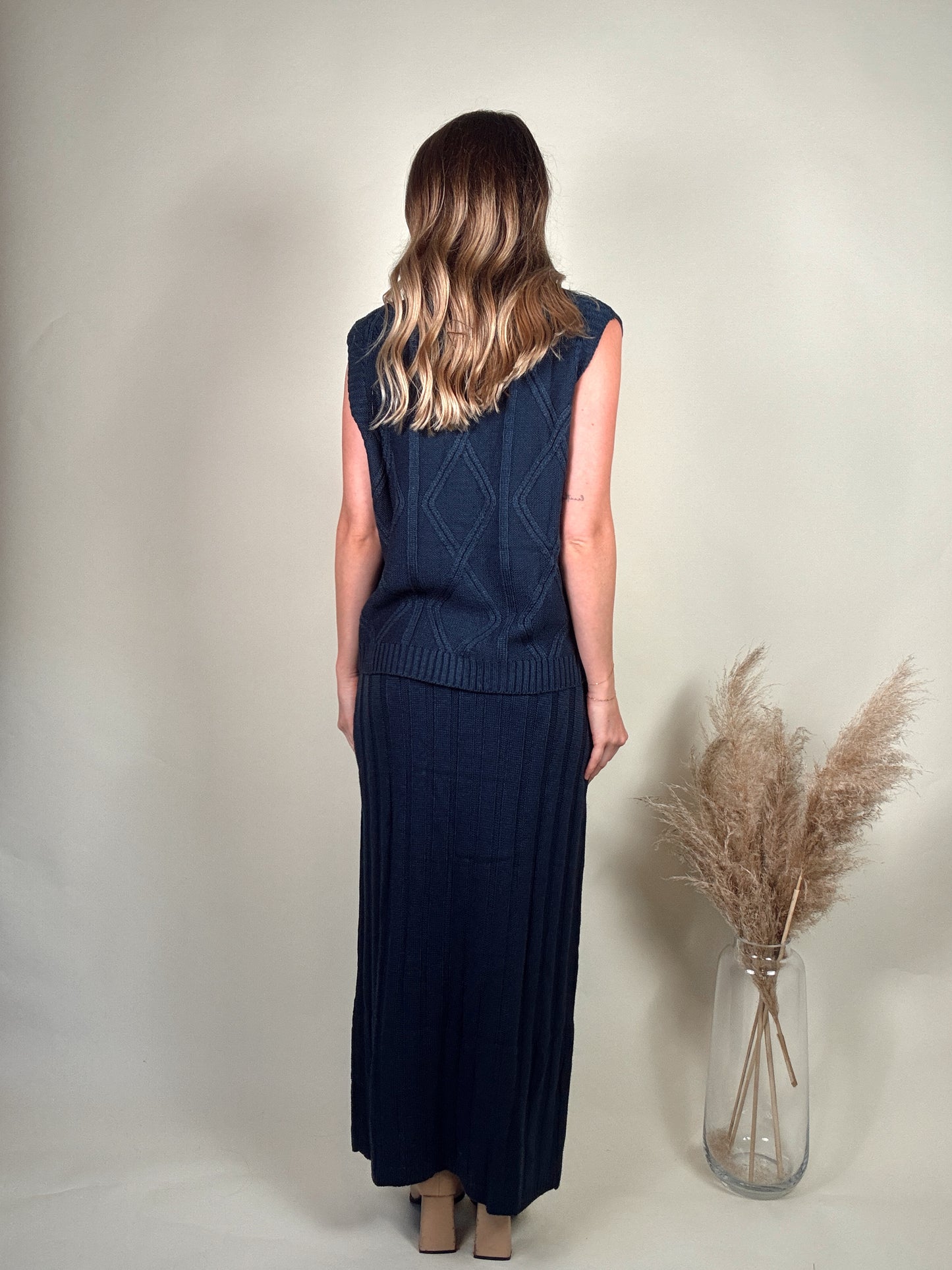 Holiday Vest and Maxi Skirt Two Piece Set