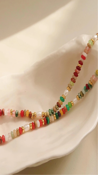 Sunny Non-Tarnish Boho Color Beaded Necklace