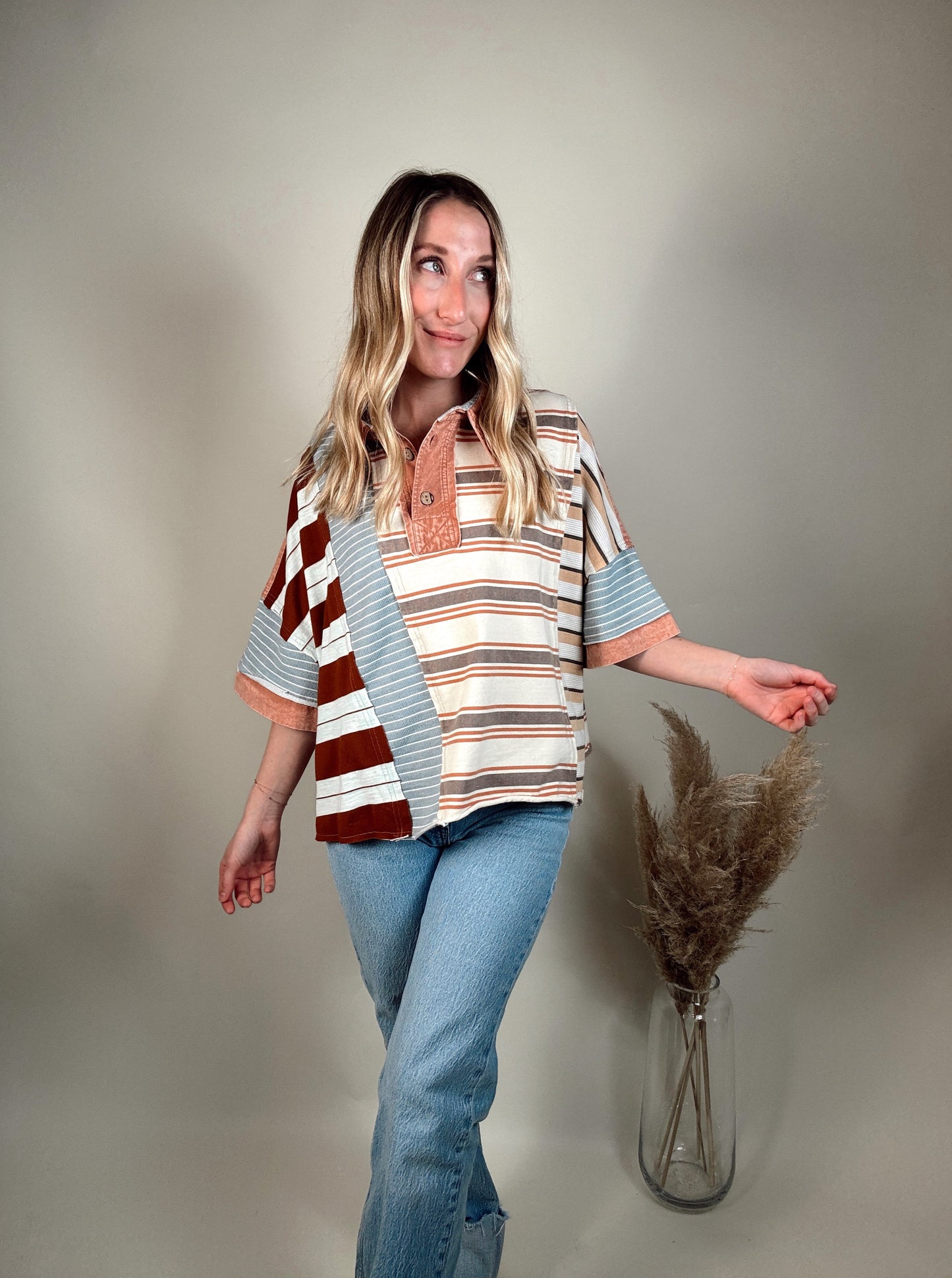 Sadie Striped Short Sleeve Top