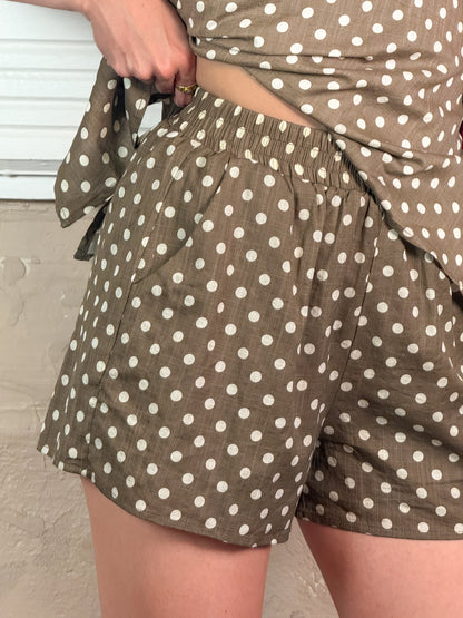 Polka Dot Halter Top and Shorts Set