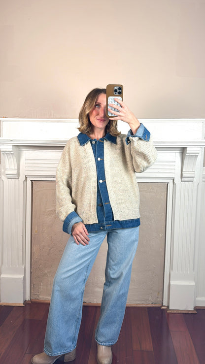 Oatmeal Denim Cardigan