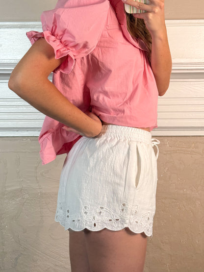 Scallop Eyelet Shorts