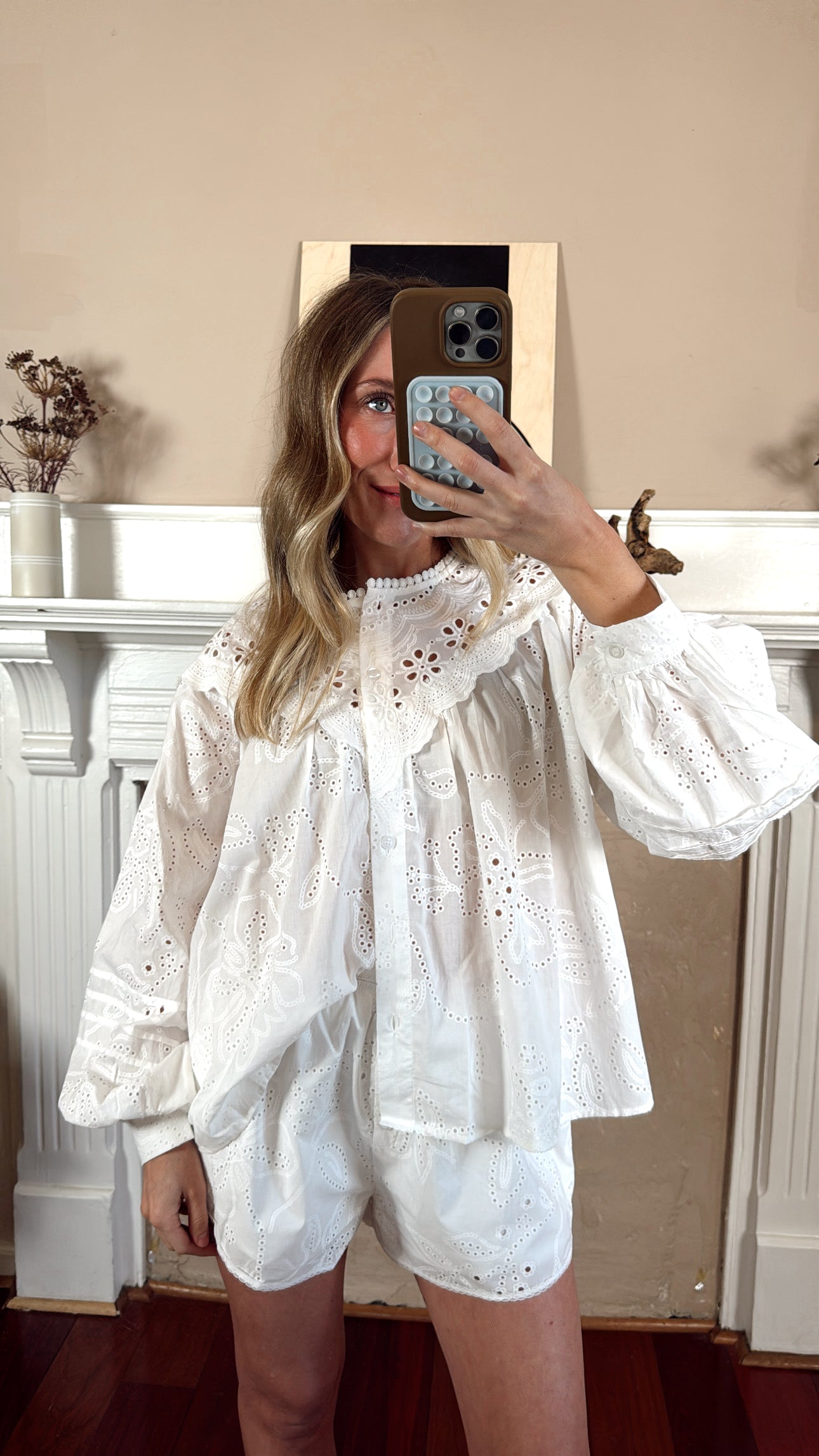 Izzy Eyelet Blouse and Shorts Set