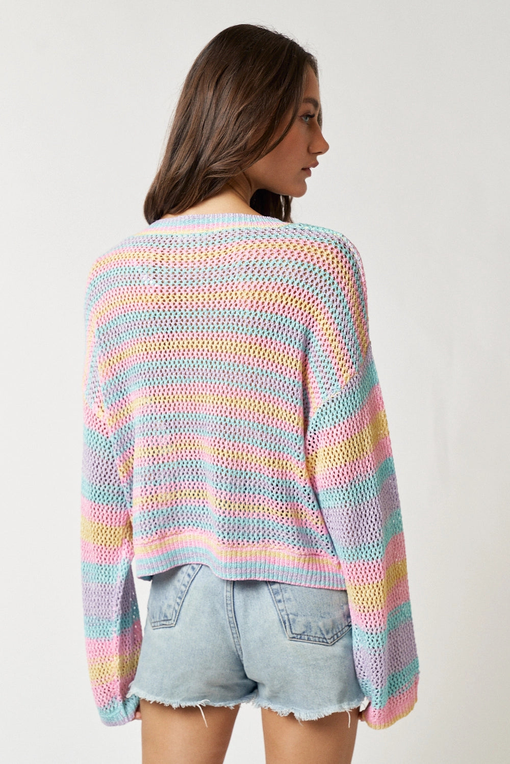 Rainbow Cover Up Sweater Top