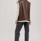 Vegan Leather Vest With Buckle Details