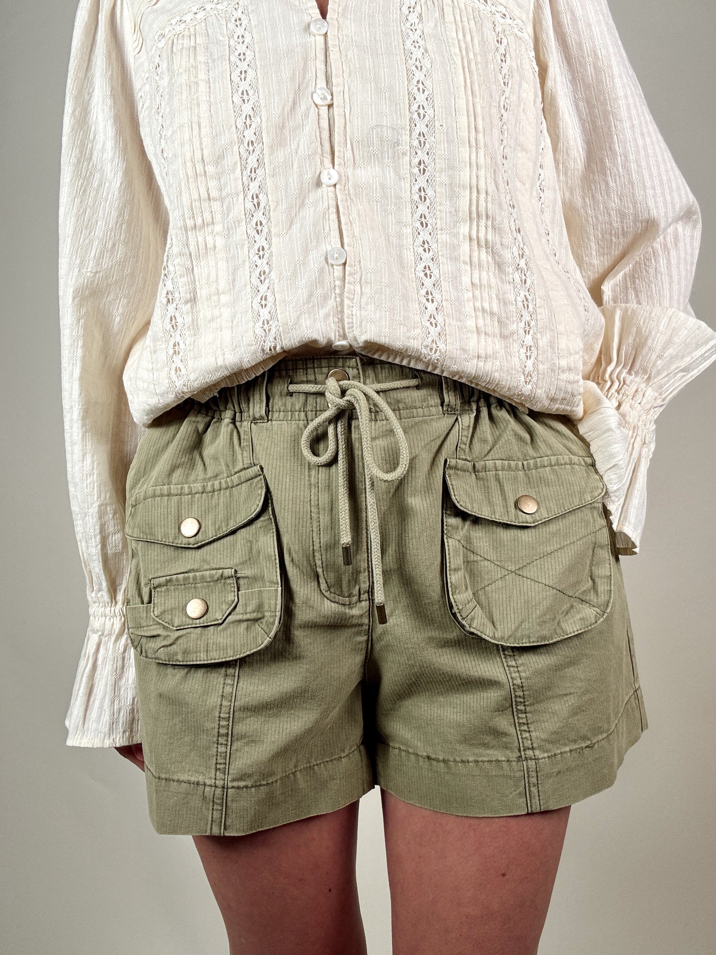 Washed Twill Cargo Shorts