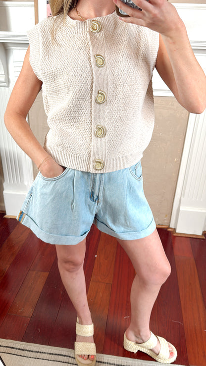 Holland Vest Top - Cream