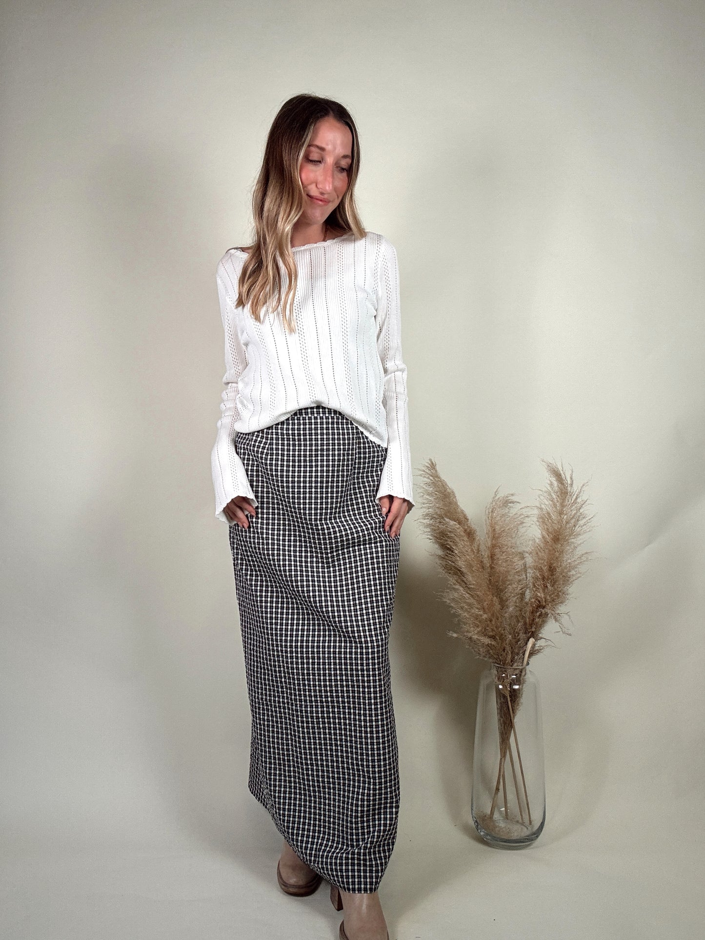 Checkered Maxi Skirt