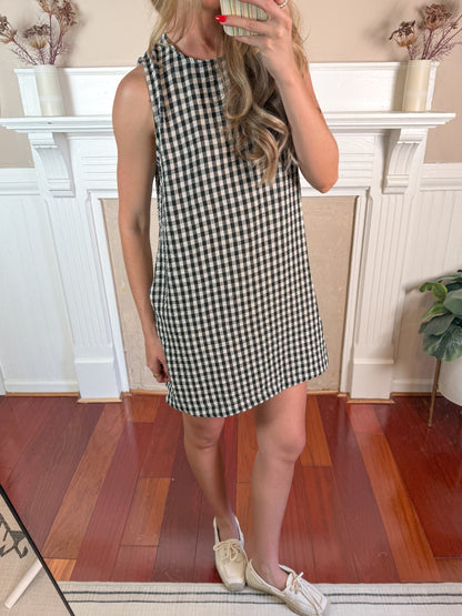 Gingham Open Back Dress