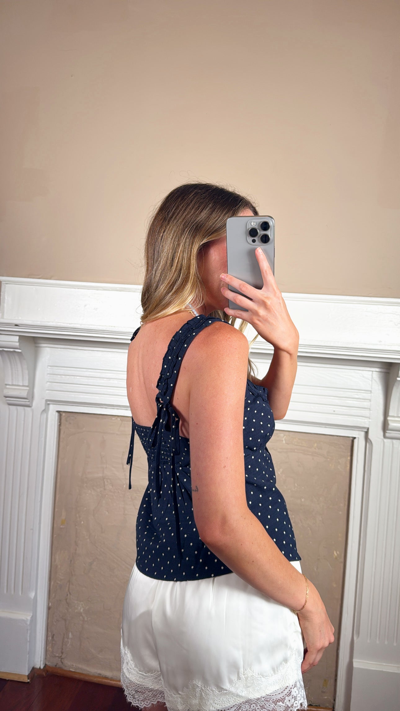 Ashley Polka Dot Tie Back Top