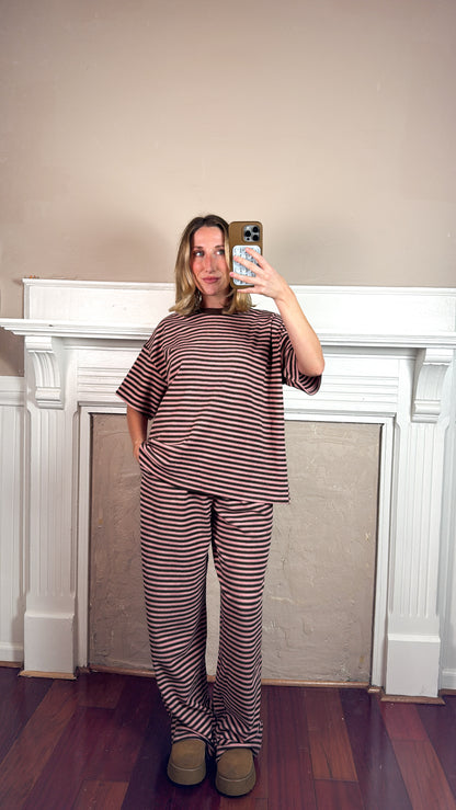 Raspberry Chocolate Striped Top