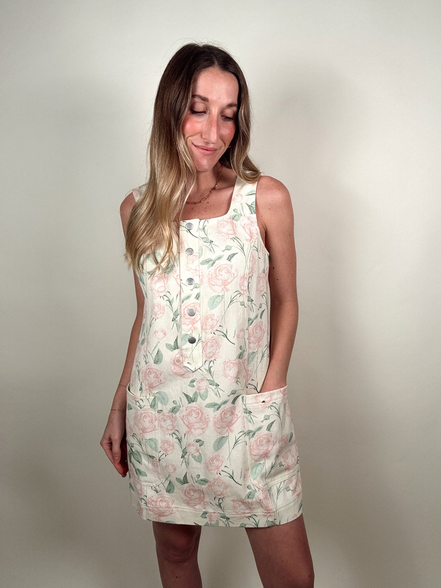 Floral Denim Mini Dress