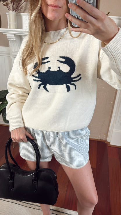 Crab Knit Sweater - White PREORDER MARCH 16