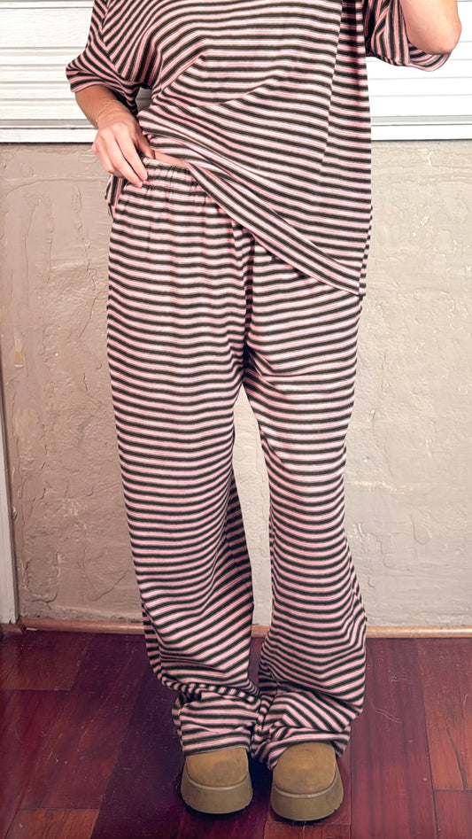 Raspberry Chocolate Striped Pants