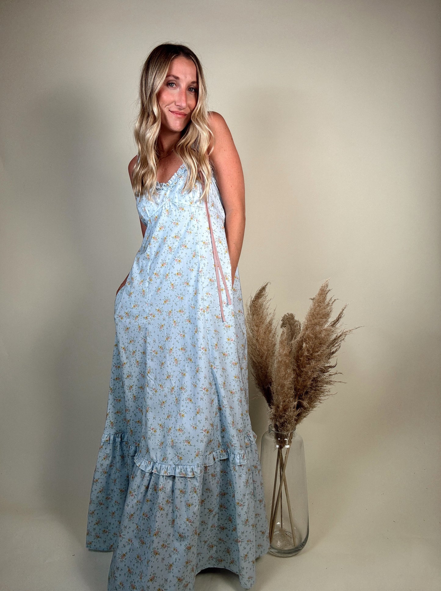 Everlasting Ruffled Maxi Dress - Blue