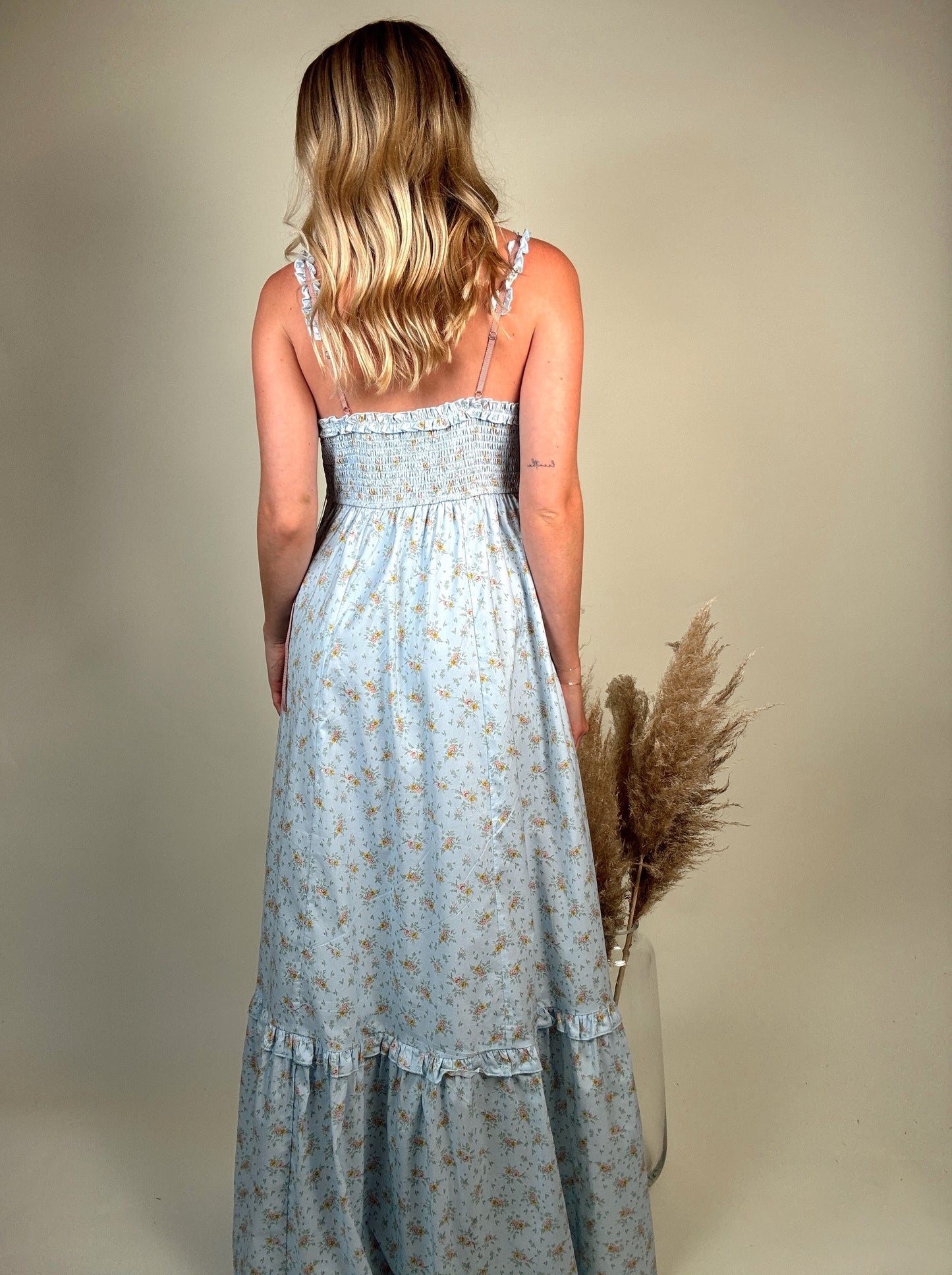 Everlasting Ruffled Maxi Dress - Blue