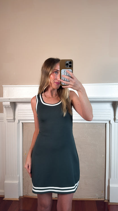 Scuba Mini Dress - Hunter Green