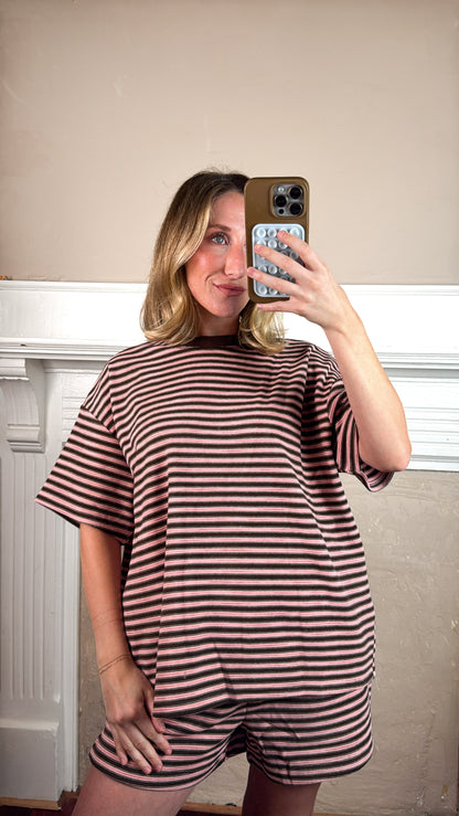 Raspberry Chocolate Striped Top