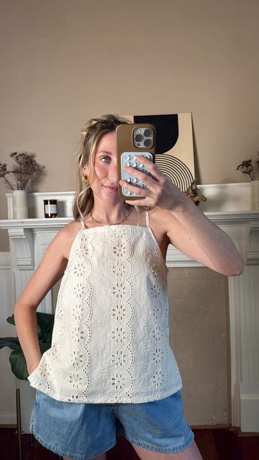 Eyelet Lace Sleeveless Top
