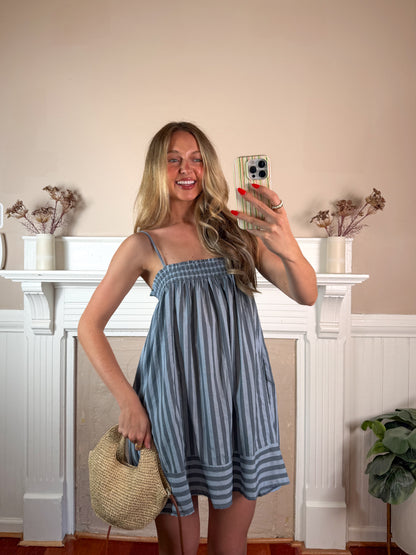 Smocked Stripe Cami Dress