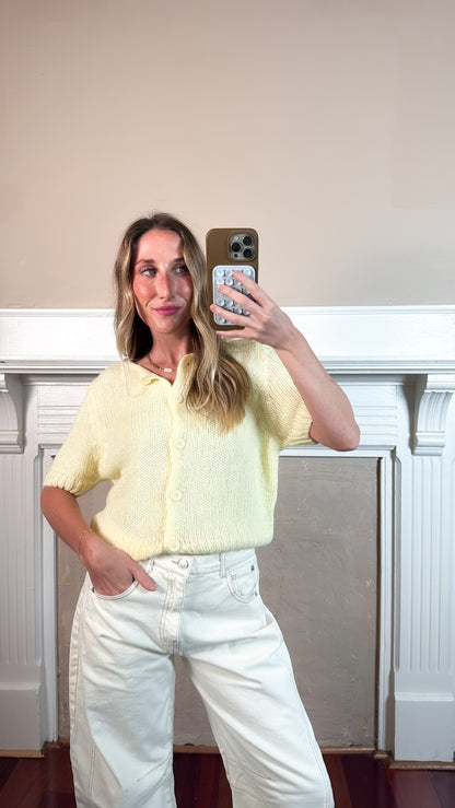 Yellow Knit Cardigan