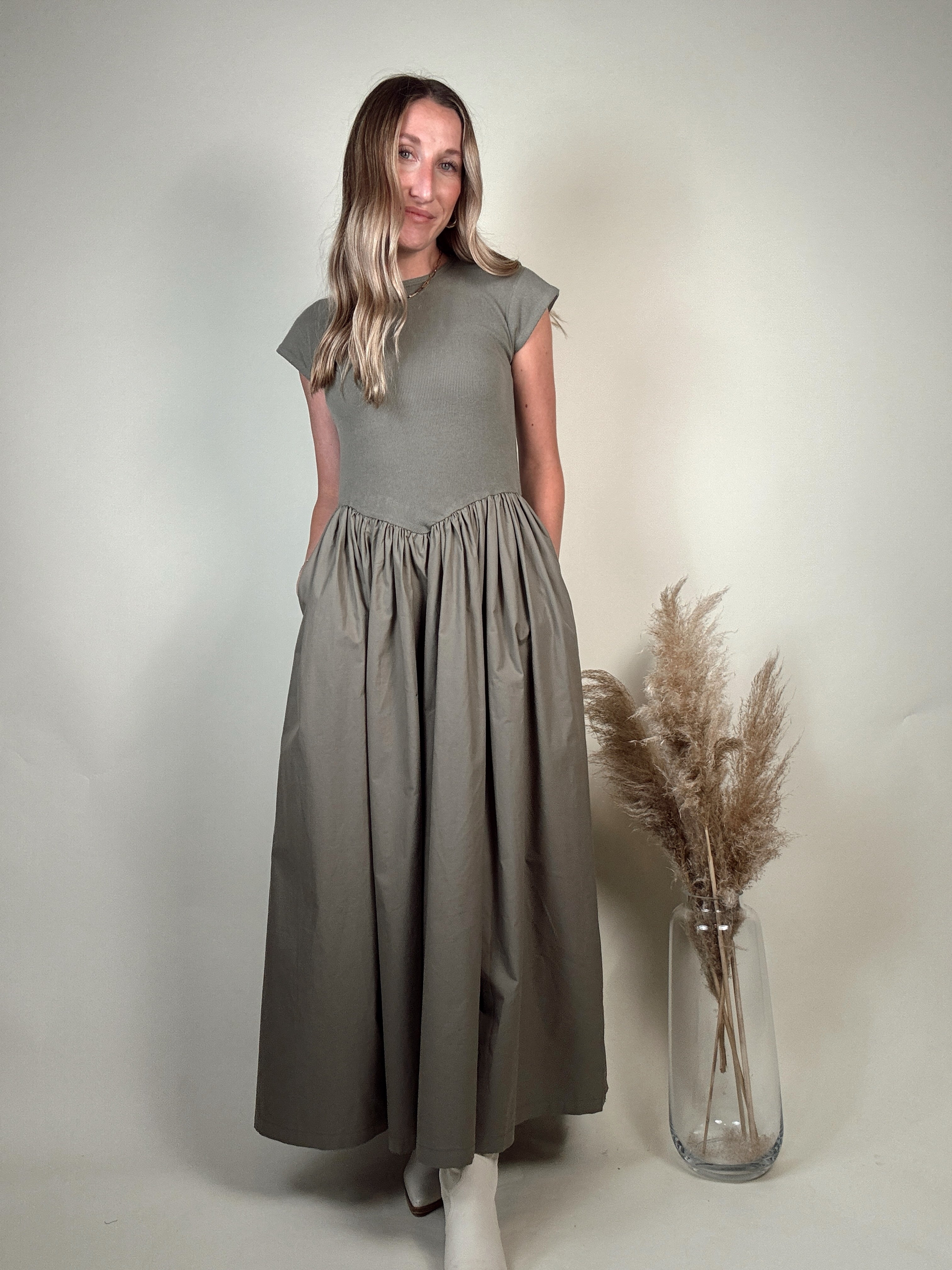 Raven Rib Raven Rib and Woven Dress – Urban Nomad Boutique