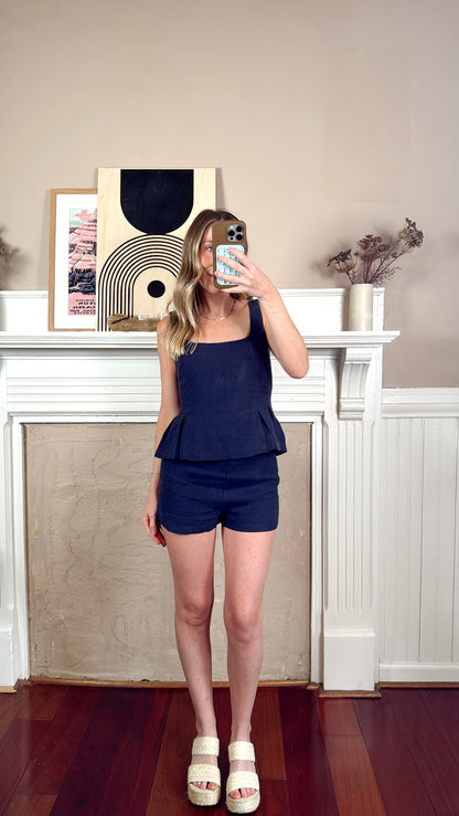 Ayla Linen Top and Shorts Set