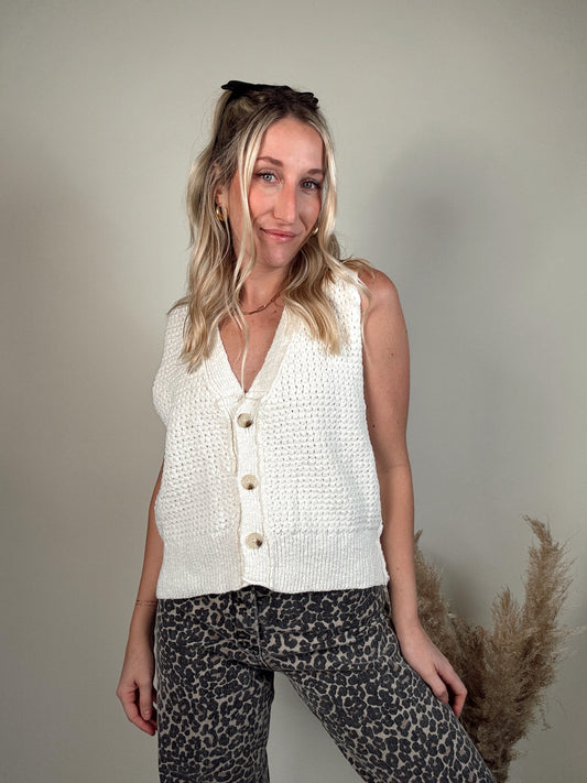 Zoe Sweater Vest - Cream