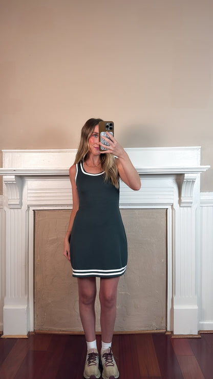 Scuba Mini Dress - Hunter Green