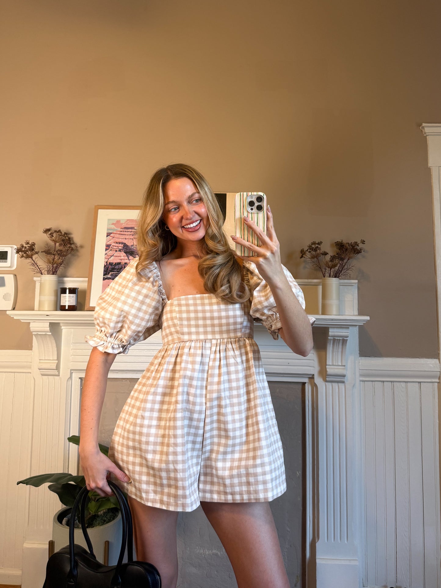 Sienna Gingham Babydoll Romper