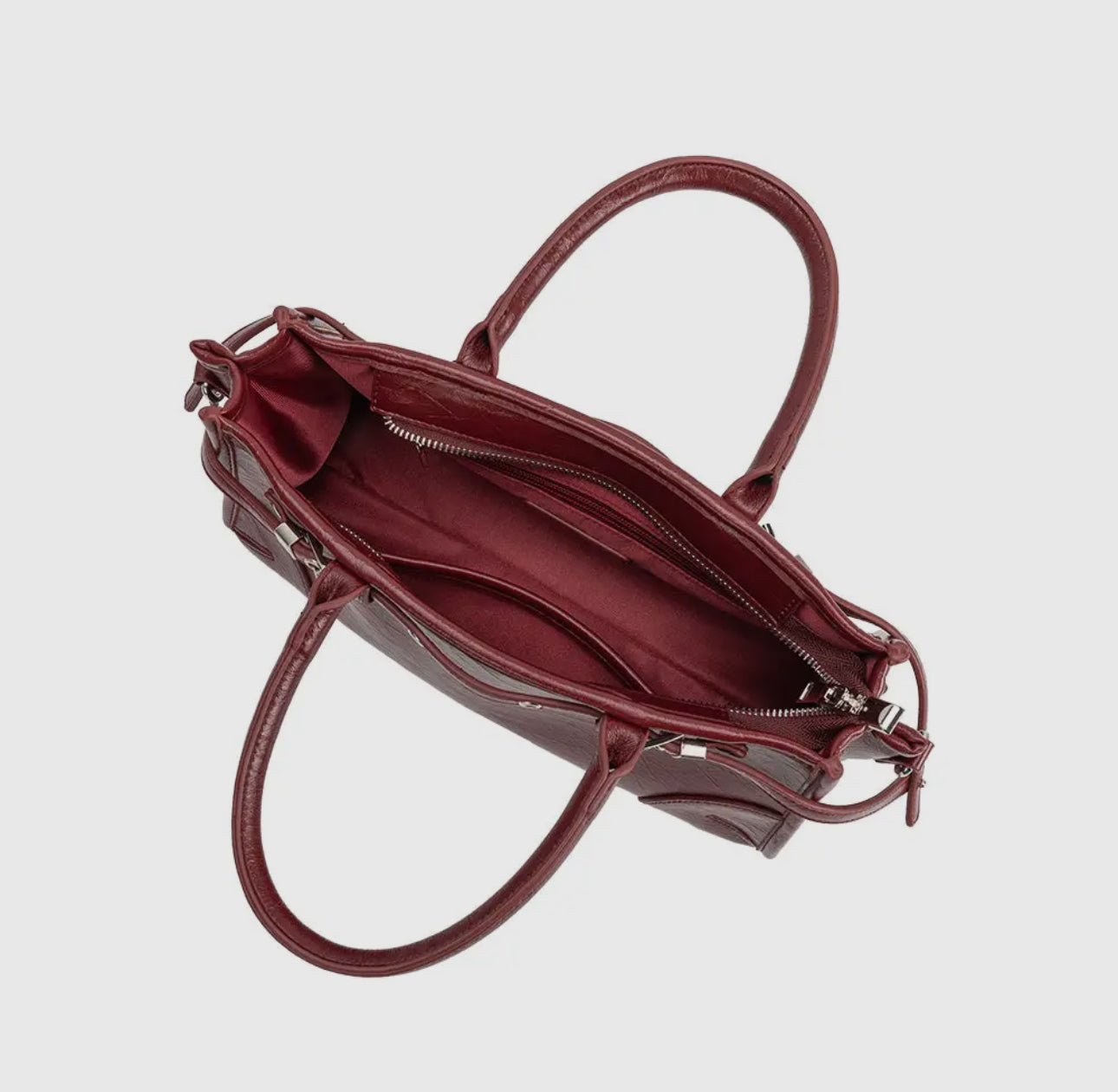 Rhonda Burgundy Top Handle Bag